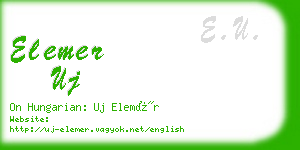 elemer uj business card